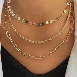 Jewels Galaxy Brass Gold-Plated Layered Necklace image 5