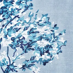 Fashion String Blue & White 2 Pieces Floral Printed Door Curtains image 5