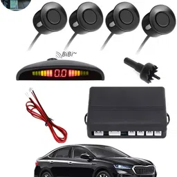 ccmm Black Reverse 4Pcs Parking Sensor With Led Display/Buzzer For Car-243 Universal Black Increased Safety 4pcs Sensor For Vehicle-243 Parking Sensor-picture-27