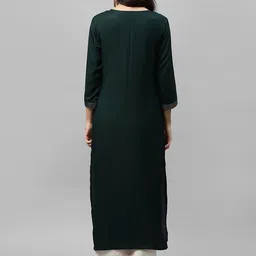 Anouk Green Geometric Printed Straight Kurta image 5