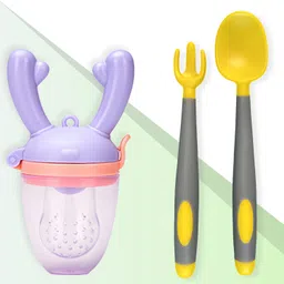BPA Free Material Baby Self Feeding Spoon & Baby Fruit Feeding Nibbler-(BE2333) - Silicone-image-18