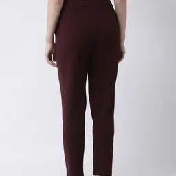 kassually Women Regular Fit Maroon Viscose Rayon Trousers image 2