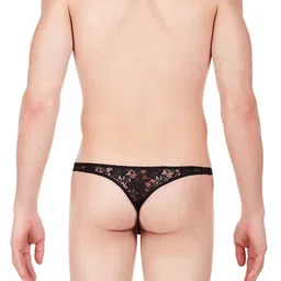 La Intimo Men Low-Rise Self-Design Lace Anti Microbial Thong Briefs image 5