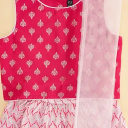 YU by Pantaloons Girls Printed Ready to Wear Lehenga & Blouse With Dupatta image 3