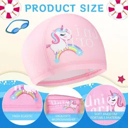 sthira Kids Swimming Caps Secure Comfortable Fit Elastic Swimming Cap image 3