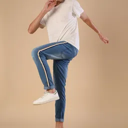 Campus Sutra Men Blue Super Low Distress Light Fade Stretchable Jeans image 5