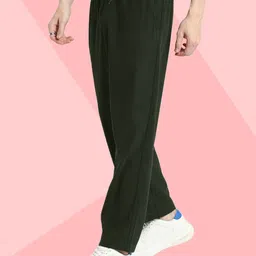 indiclub Men Self Design Dark Green Track Pants image 3