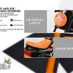 little funky Polo Battery Operated Foot Accelerator Ride On Bike With Multicolor Lights Bike Battery Operated Ride On image 4