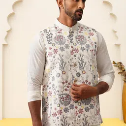 jompers Floral Print Men Waistcoat image 2