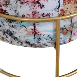 Shadowkart Pink & White Wooden Pouffes Sitting Mudda Ottomans image 4