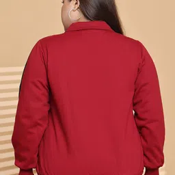 theRebelinme Women Colourblocked Fleece Open Front Jacket image 3