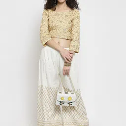 Clora Creation Women Pack Of 2 Floral Printed Ethnic Palazzos image 2