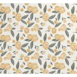 mayfair homes london Yellow Floral 144 TC Cotton Single Bedsheet with 1 Pillow Cover image 5