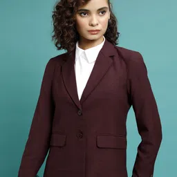 tokyo talkies Women Solid Single Breasted Casual Blazer image 1