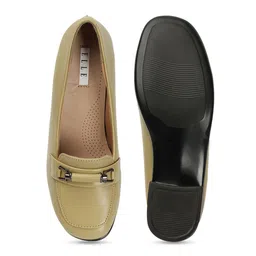 ELLE Green Round Toe Pumps Block Heels image 3