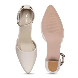 Get Glamr Pointed Toe Block Heeled Pumps image 2