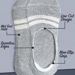 Heelium Men Striped Pack of 4 Odour Free Breathable Low Cut Bamboo No Show Socks image 3