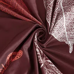 Aura Burgundy & White Printed Stretchable 1 Seater Sofa Cover With Arms image 5