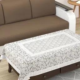 BIGGER FISH Grey Embroidered 5 Seater Cotton Sofa Cover image 4