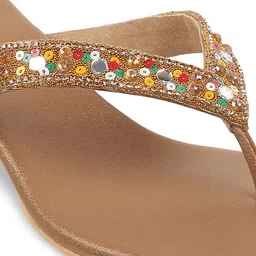 Metro Embellished Open Toe Wedge Heels image 4
