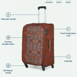 ZOUK Set of 2 Banaras Elegance Saira Trolley Bag (Cabin + Large) image 5