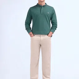 Flying Machine Men Solid Polo Collar Cotton T-shirt image 3