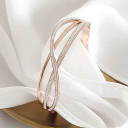 MYKI Rose Gold-Plated Bangle-Style Bracelet image 4