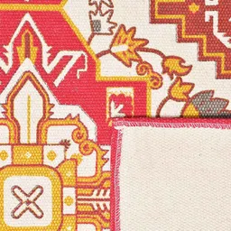 BLANC9 Red & Off White Printed Cotton Carpet image 3