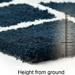 Saral Home Teal & White Printed No Shredding Cotton Carpet image 5