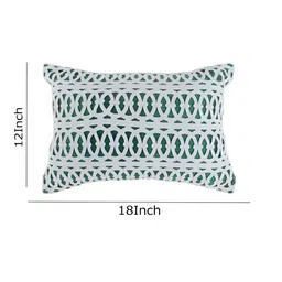 Aura Green & White 3 Pieces Geometric Square Cushion Covers image 2