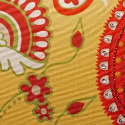 ZEBA Yellow & Red Ethnic Motifs Square Cushion Covers image 5