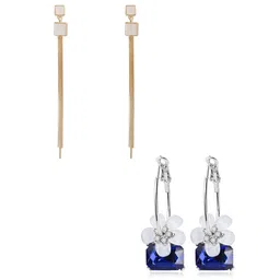 Yellow Chimes Set Of 2 Contemporary Hoop Earrings-picture-41