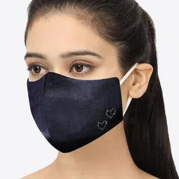 MASQ Pack of 5 Solid with Embroidered Detail 4-Ply Reusable Pure Cotton Cloth Masks image 3