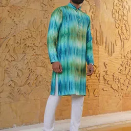 Aanys Culture Abstract Printed Mandarin Collar Full Sleeves Kurta image 4