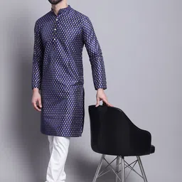 SOJANYA Ethnic Motifs Printed Mandarin Collar Straight Kurta image 2