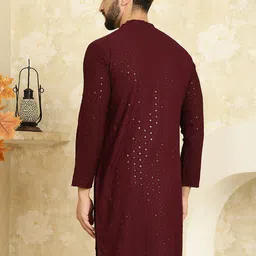 SOJANYA Ethnic Motifs Embroidered Sequinned Pure Cotton Kurta image 2