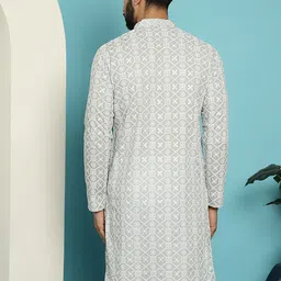 SOJANYA Ethnic Motifs Embroiedred Seqence Cotton Straight Kurta image 4