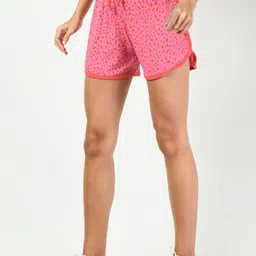 BAESD Women Pack of 3 Conversational Printed High-Rise Pure Cotton Regular Shorts image 3