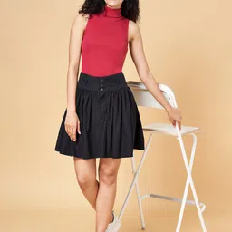 People Ribbed High Neck Cotton Top image 3