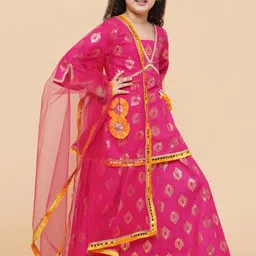 Bitiya by Bhama Girls Printed Ready to Wear Lehenga & Blouse With Dupatta image 2