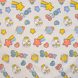 BREVARD Off White Typography Polycotton Fitted 210 TC Single Bedsheet with 1 Pillow Cover image 2