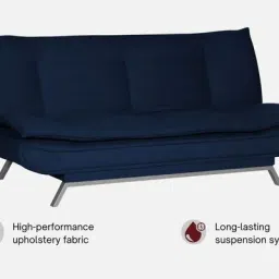 trevi furniture Edo 2.0 Velvet Convertible Sofa Cum Bed In Blue Colour image 5