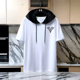 gaurishanker Women Solid Hooded Neck Polyester White T-Shirt-picture-20