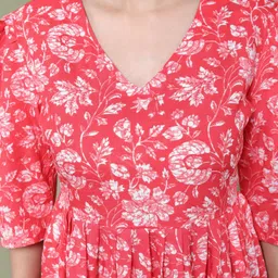 vxr Casual Puff Sleeves Printed Women Orange Top image 2