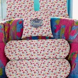 urmila creation Microfibre Bolster Pack of 5 Floral 2 Bolster 3 Cushion-picture-24