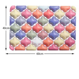 Dakshya Industries Pink & Yellow 3D Printed Anti-Slip Doormat image 5