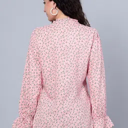 Cantabil Floral Printed Tie-Up Neck Top image 2