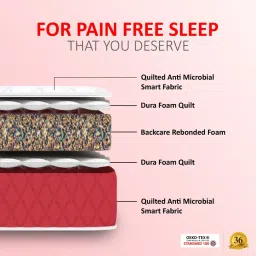 coirfit BONE ZONE with REBOTECH Tech 6 Inch Bonded & PU Foam King Size Mattress image 2