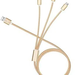 THE MOBILE POINT Lightning Cable 2 A 1.2 m 3 in 1 Multi USB Charging Nylon Braided Fast Multi Charger Cable for Micro USB, iOS and Type-C Devices image 4