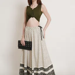 Hive91 Printed Maxi Flared Skirt image 5